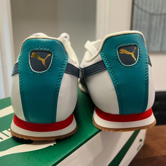 Puma Sneakers shoes Mens 9.0 Roma Basic Plus White Evening Sky New in Box - Picture 8 of 9